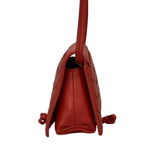 BOTTEGA VENETA Intrecciato - Red Leather Shoulder Bag 619-072925 - Picture 3 of 14